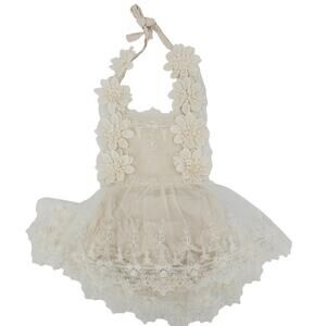 Baby Girl Summer Floral Lace Romper Tulle Bodysuit Birthday Tutu US 2T NWOT
